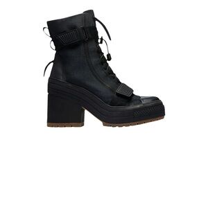 Women's Black Chunky Heel Boots